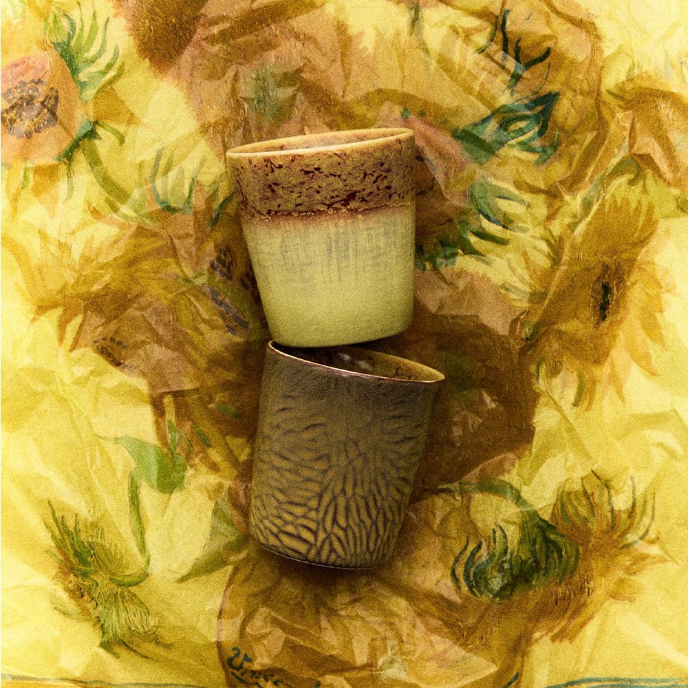 70s Ceramics: Tazas de Café Van Gogh Girasoles (set de 2)
