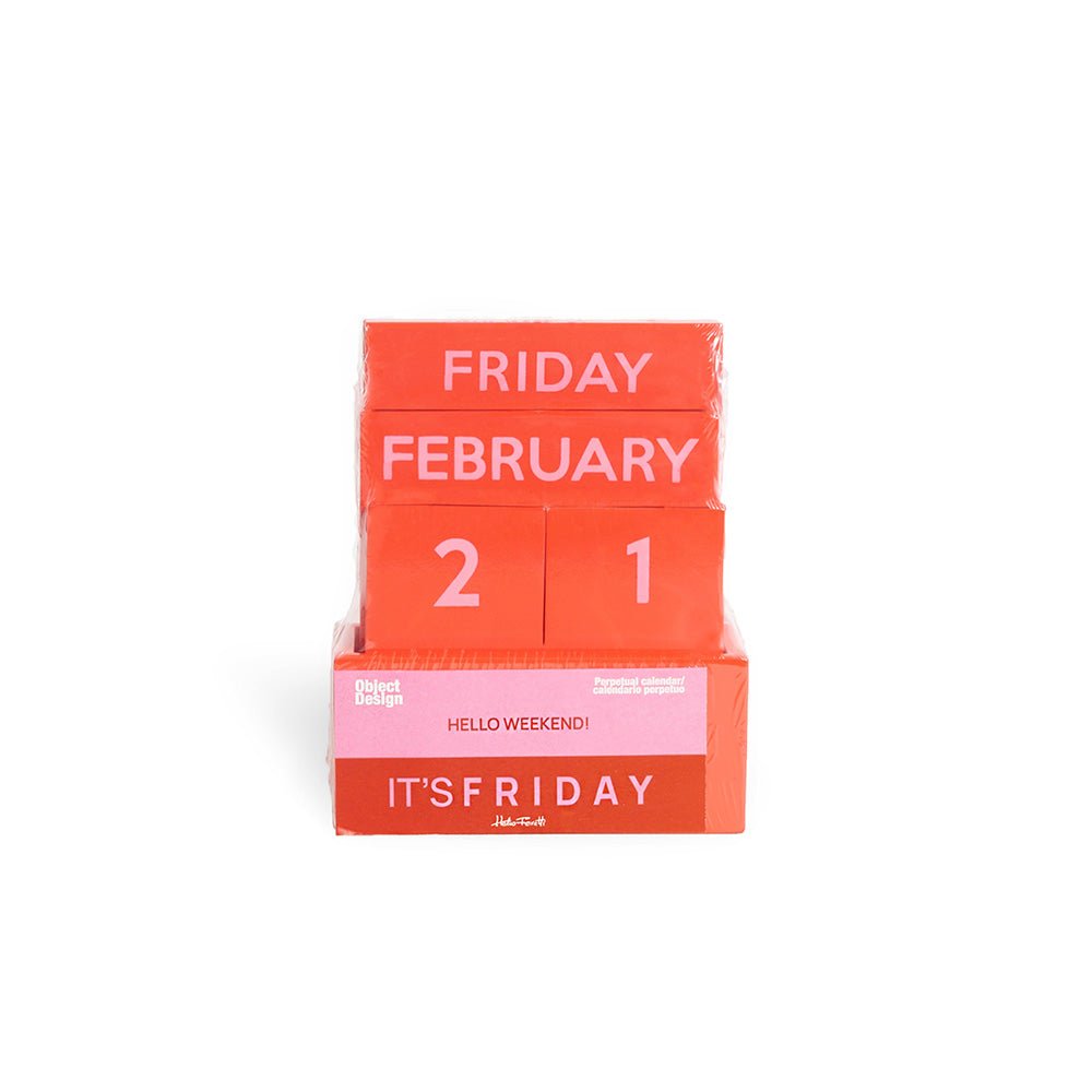 Petit calendrier perpétuel tout en couleur rouge