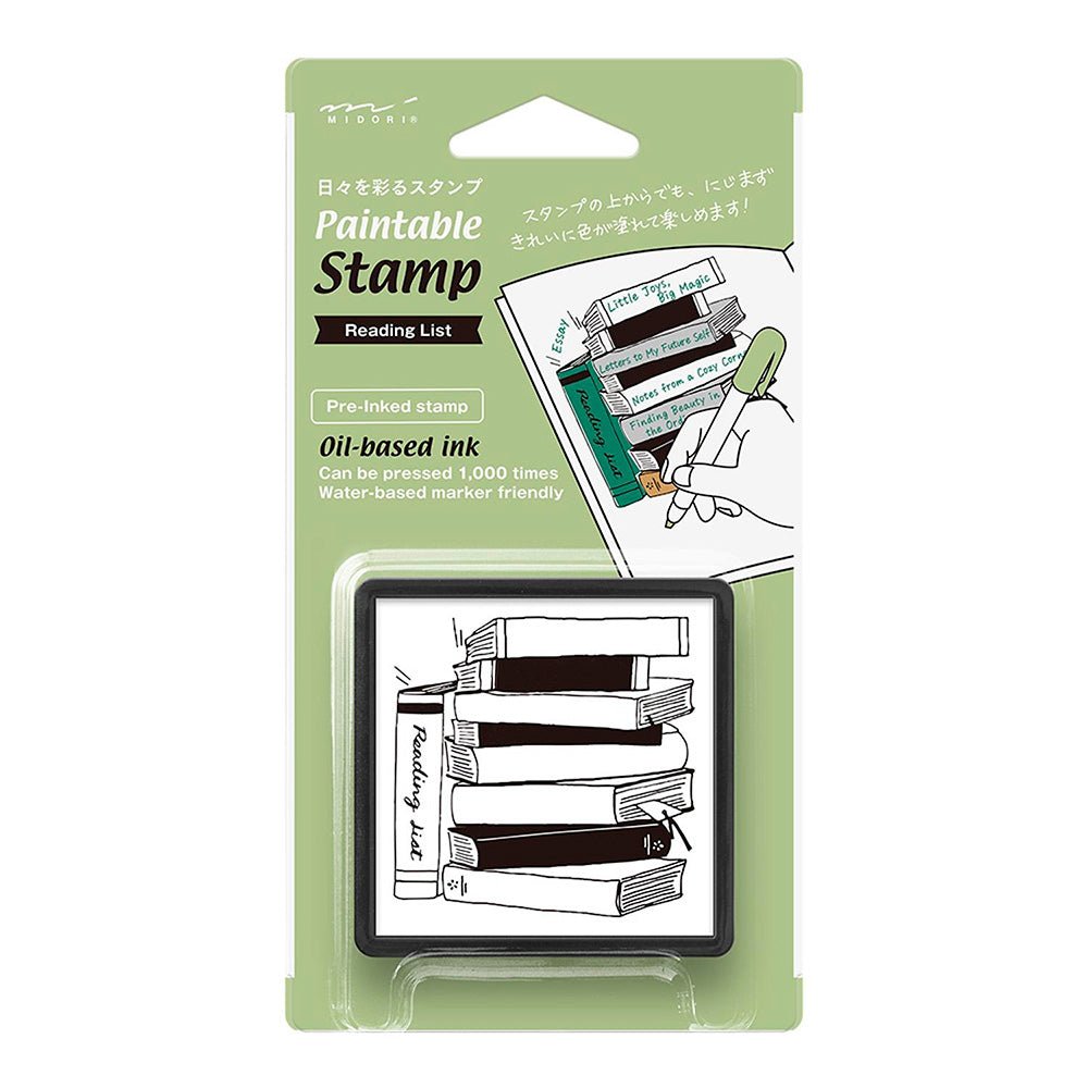 Paintable Stamp Pre-inked Reading List