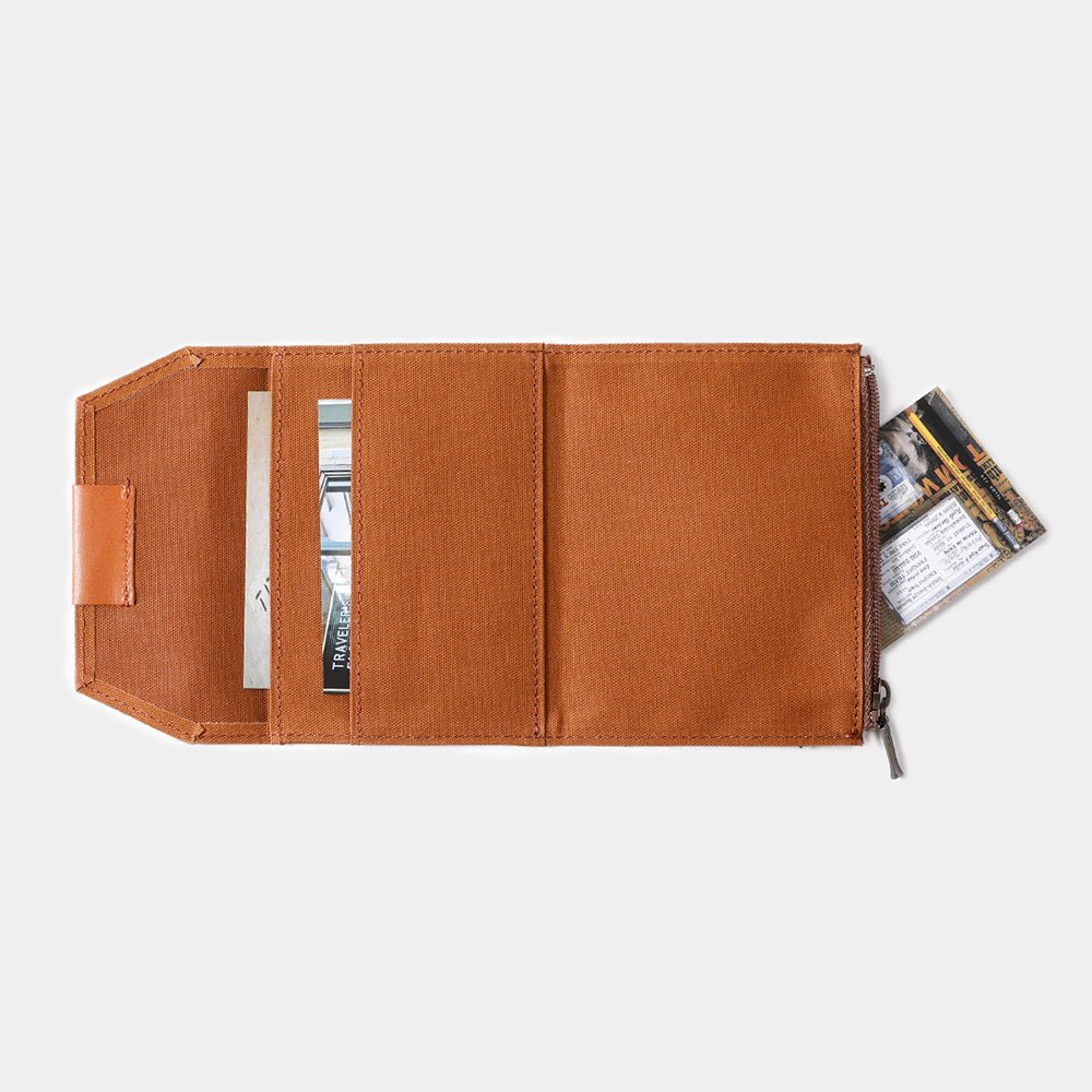 TF Recharge Chiffon en Coton avec Fermeture Éclair Marron - Format Passeport