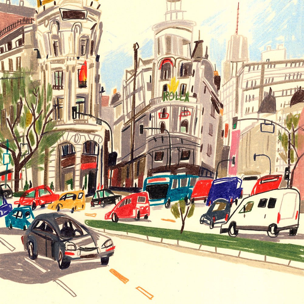 Cruce de las Calles Alcalá y Gran Vía Giclée Print