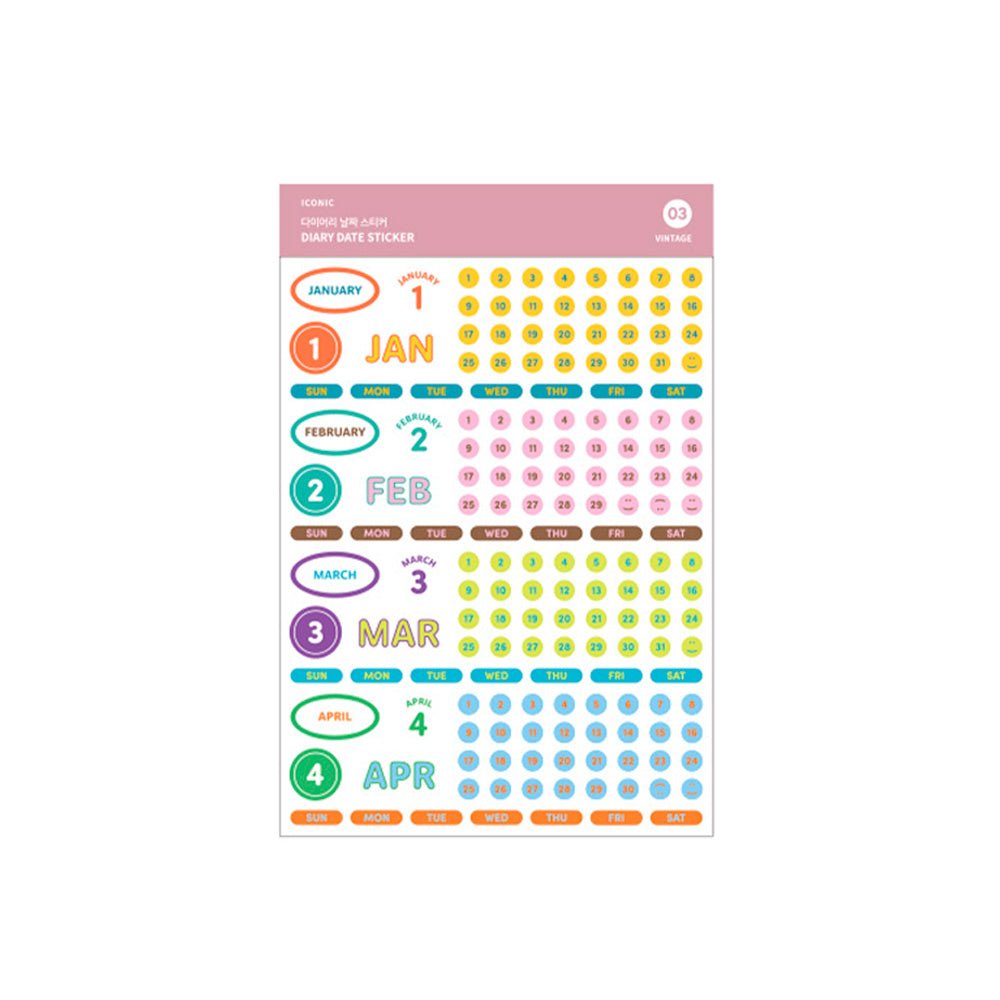Pegatinas Calendario 03 Vintage