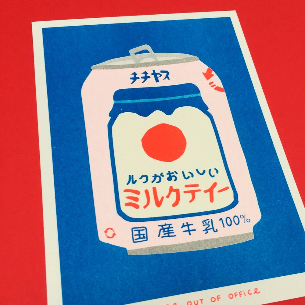 Lata Japonesa de Té con Leche Risografía