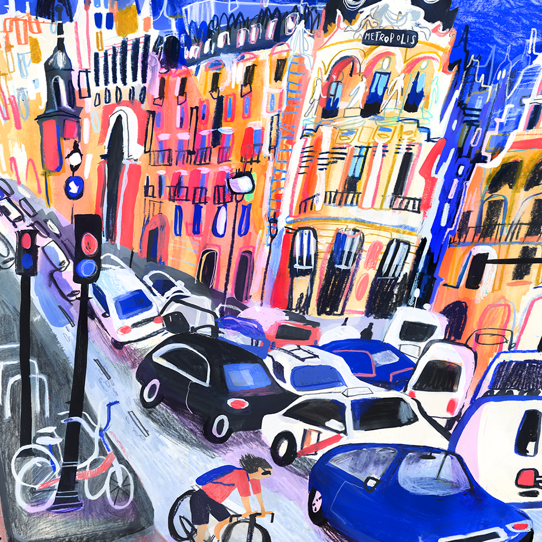 Edificio Metrópolis Blue Impresión Giclée