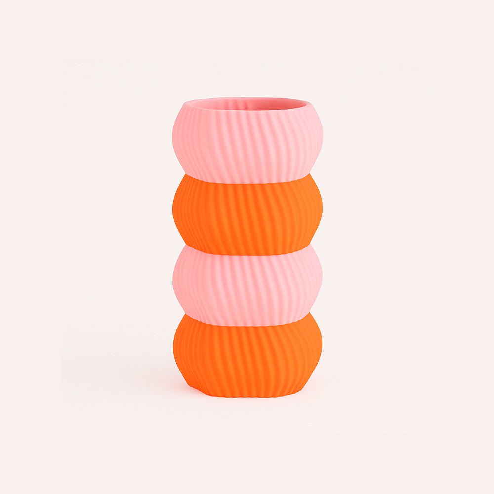 Vase bicolore ONDRA - Rose et orange