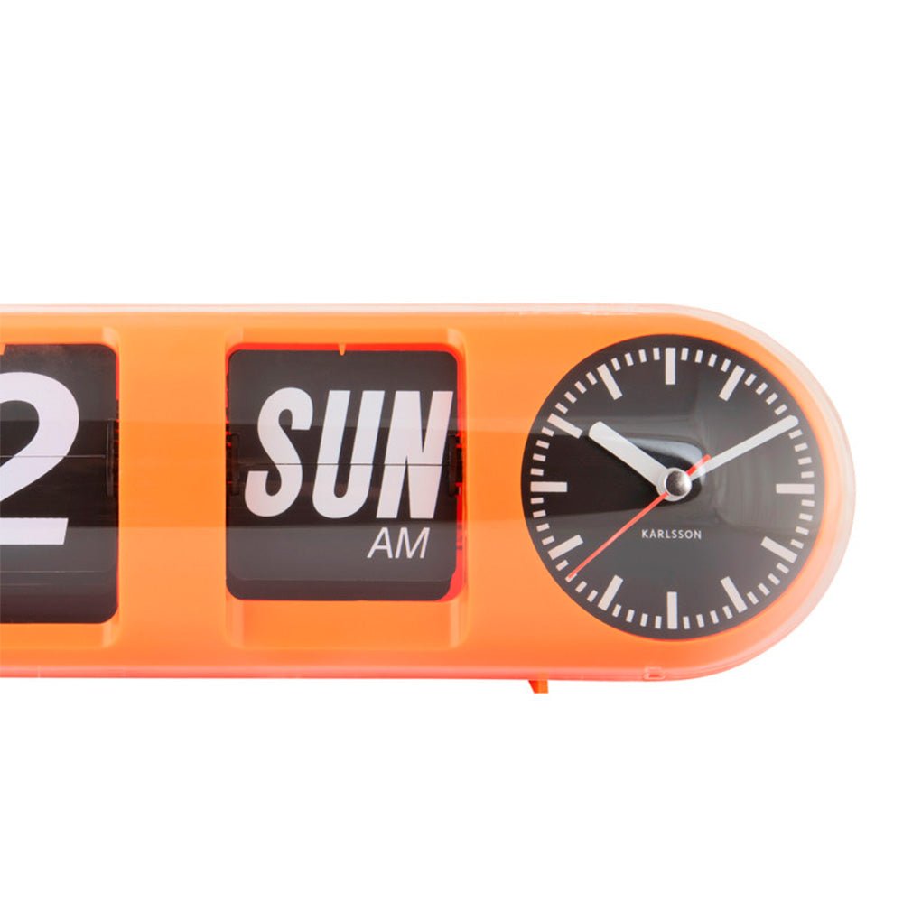 Horloge murale orange Tube Flip
