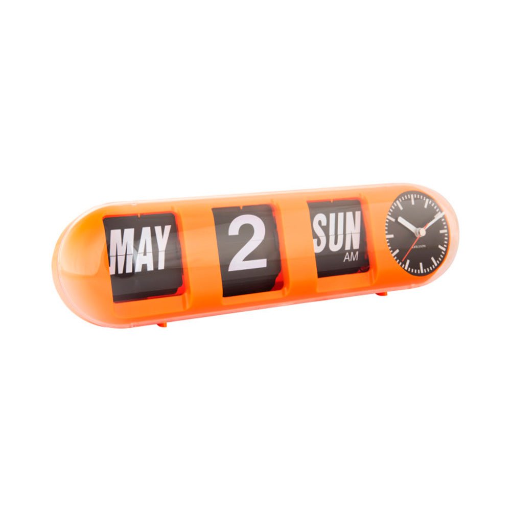 Horloge murale orange Tube Flip