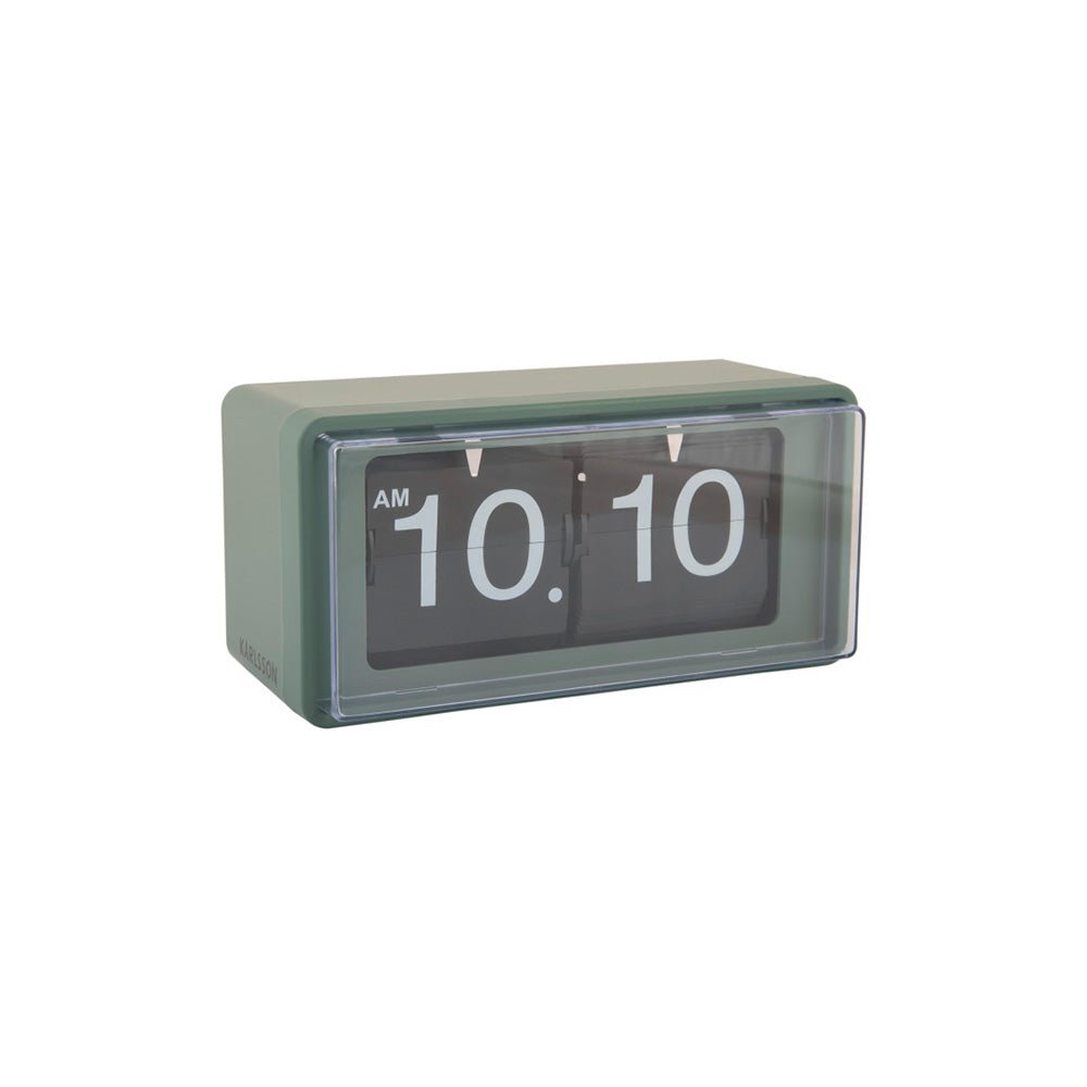 Wall Table Clock Retro Boxed Flip Jungle Green