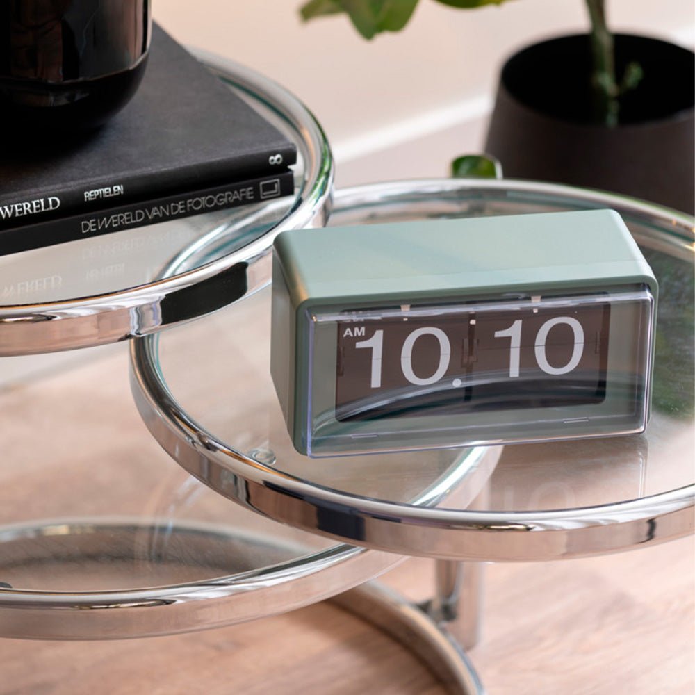 Reloj de Pared / Mesa Retro Boxed Flip Jungle Verde