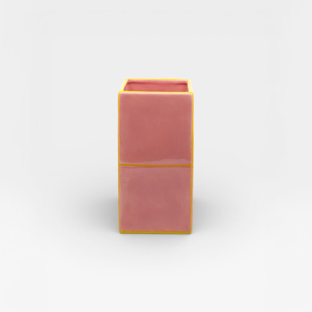 Jarrón Tile Doble Rosa / Amarillo