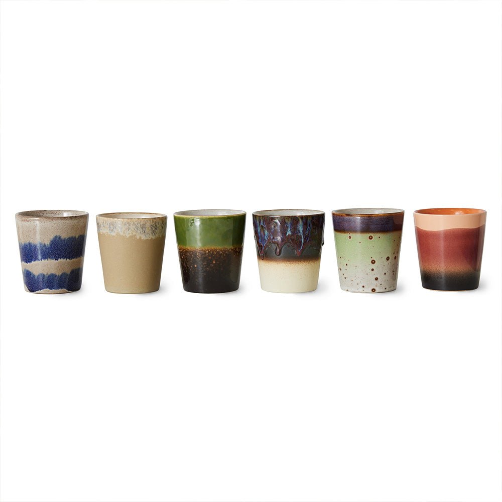 Tasses en céramique des années 70 (lot de 6)
