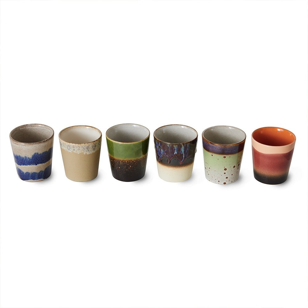 Tasses en céramique des années 70 (lot de 6)