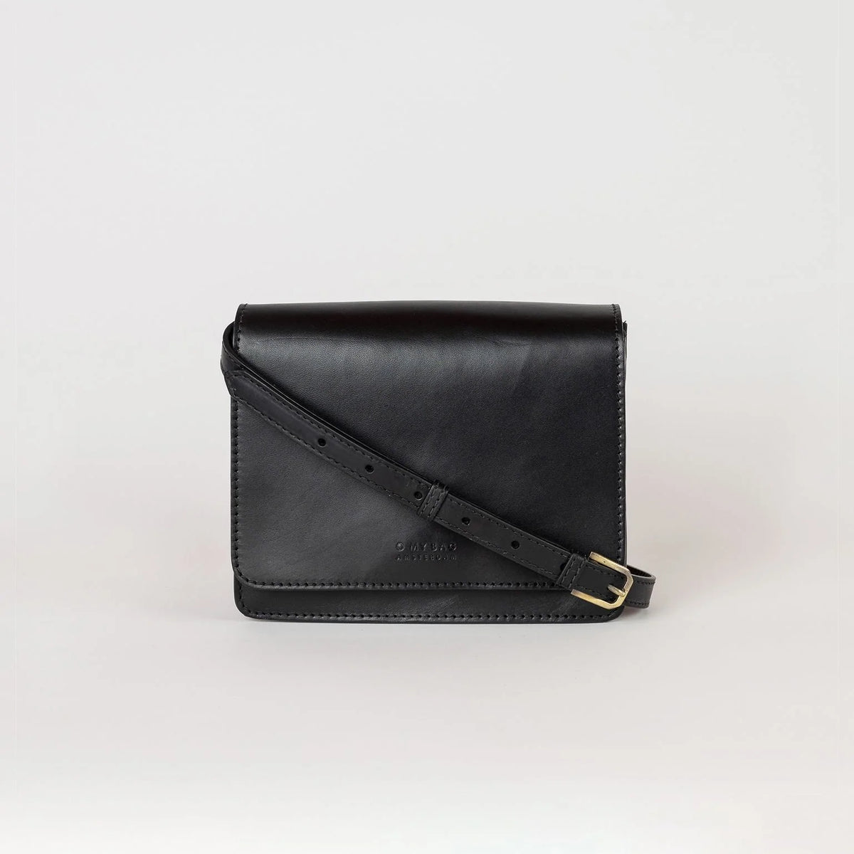 Mini sac Audrey classique noir (bandoulière tissée/bandoulière en cuir)